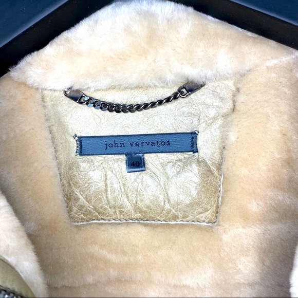 John Varvatos Shearling Aviator Jacket sz 40 - XS - Picture 9 of 10